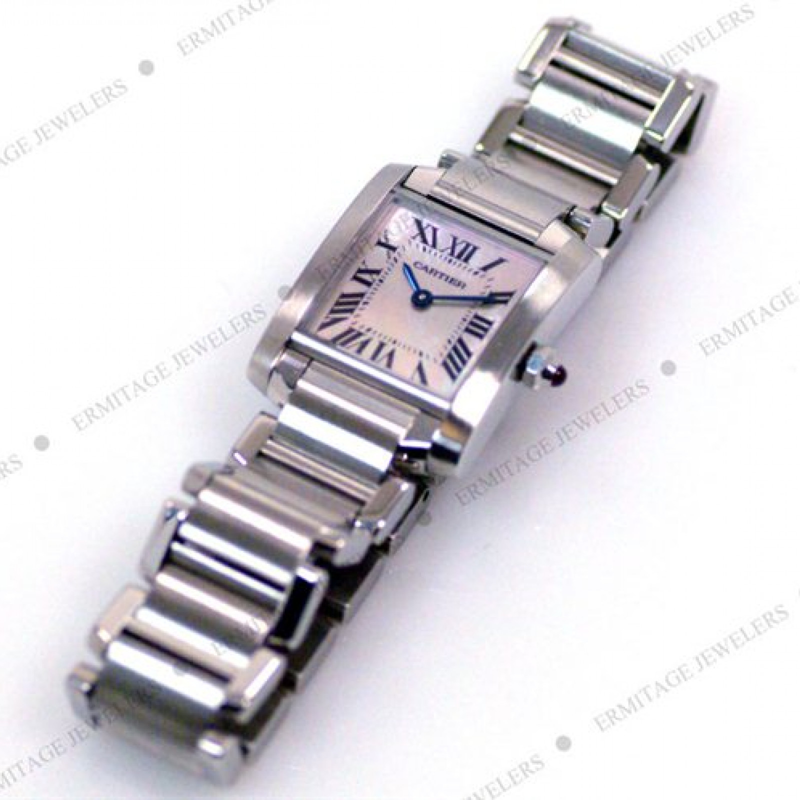 Pre-Owned Cartier Tank Francaise W51028Q3 with Mother Of Pearl Dial